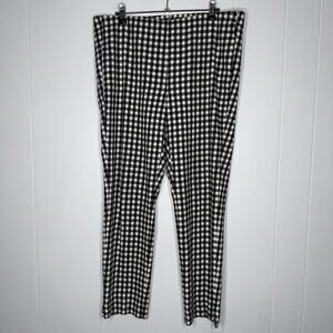 J. Jill Women’s Essential Cotton Stretch Gingham Pants Pull On Size 14